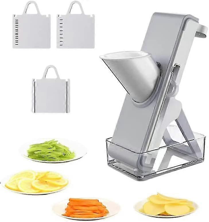 Sicherer Mandolinenschneider für Küchenhackartefakte, verstellbarer Gemüseschneider mit Behälter
