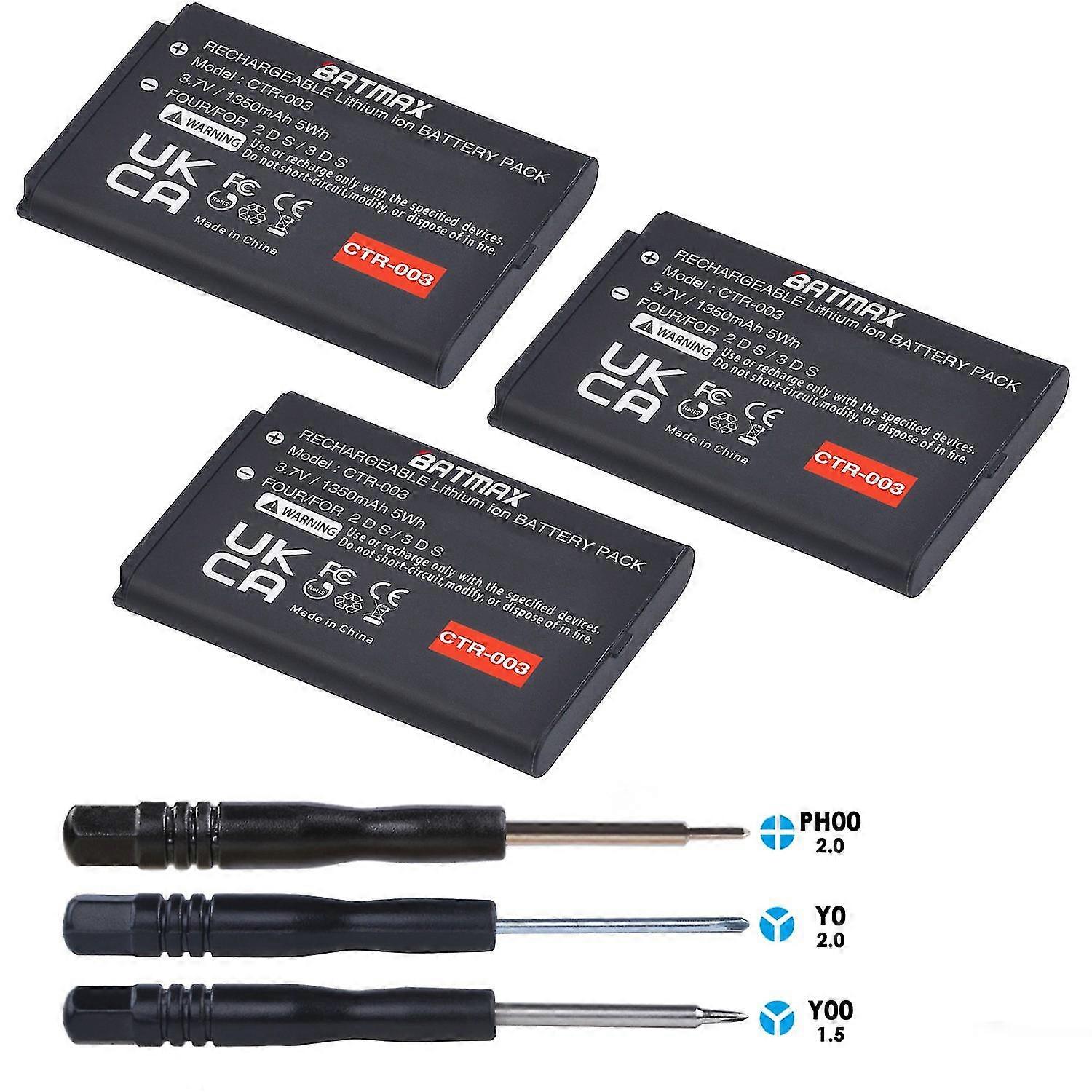 High quality3pcs 1350mAh CTR-003 Li-ion battery compatible with Nintendo 2DS,3DS Switch Pro Wireless Controller
