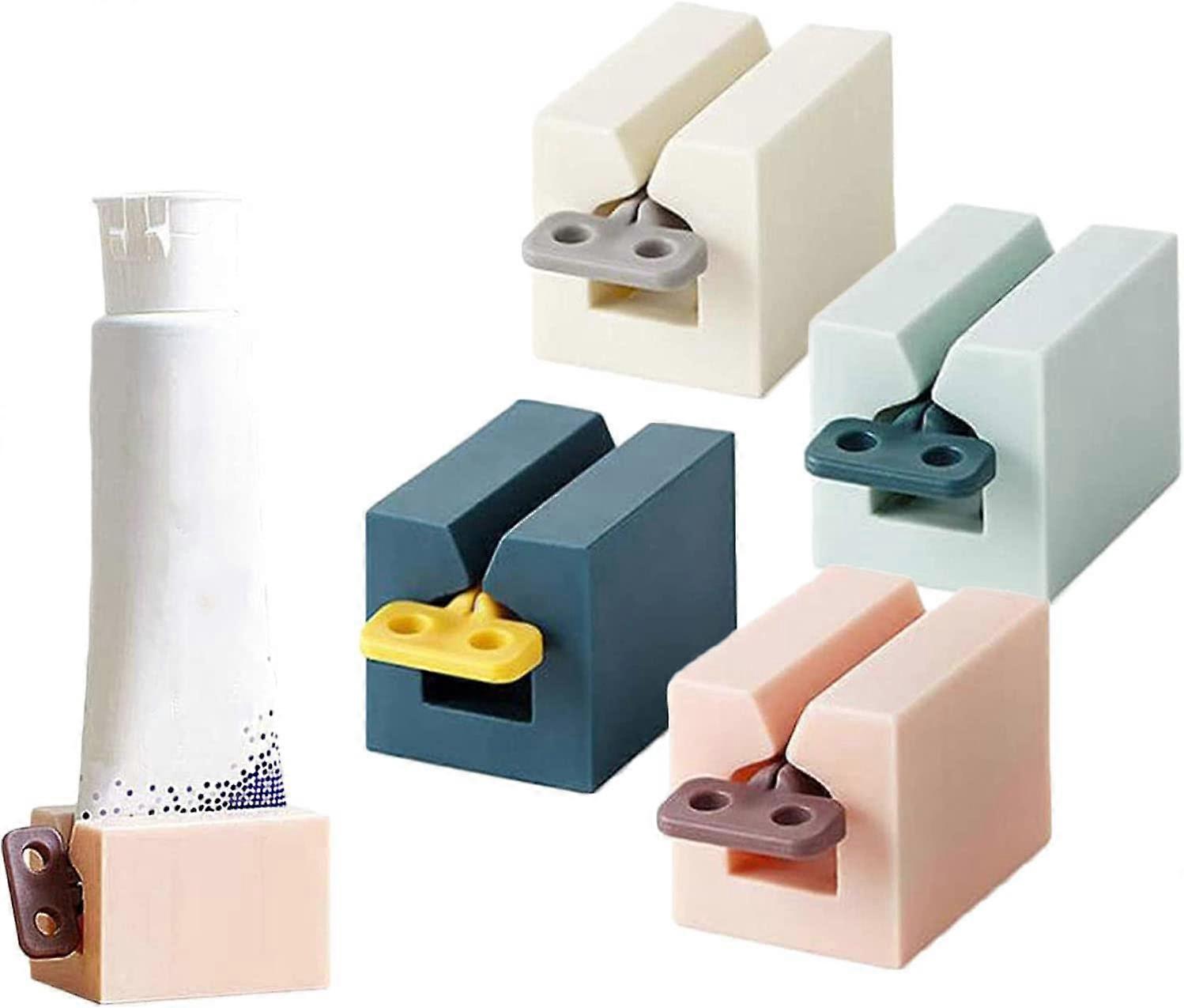 4pcs Rolling Tube Toothpaste Squeezer,PP Plastic Rotating Toothpaste Dispenser(4 Colors)