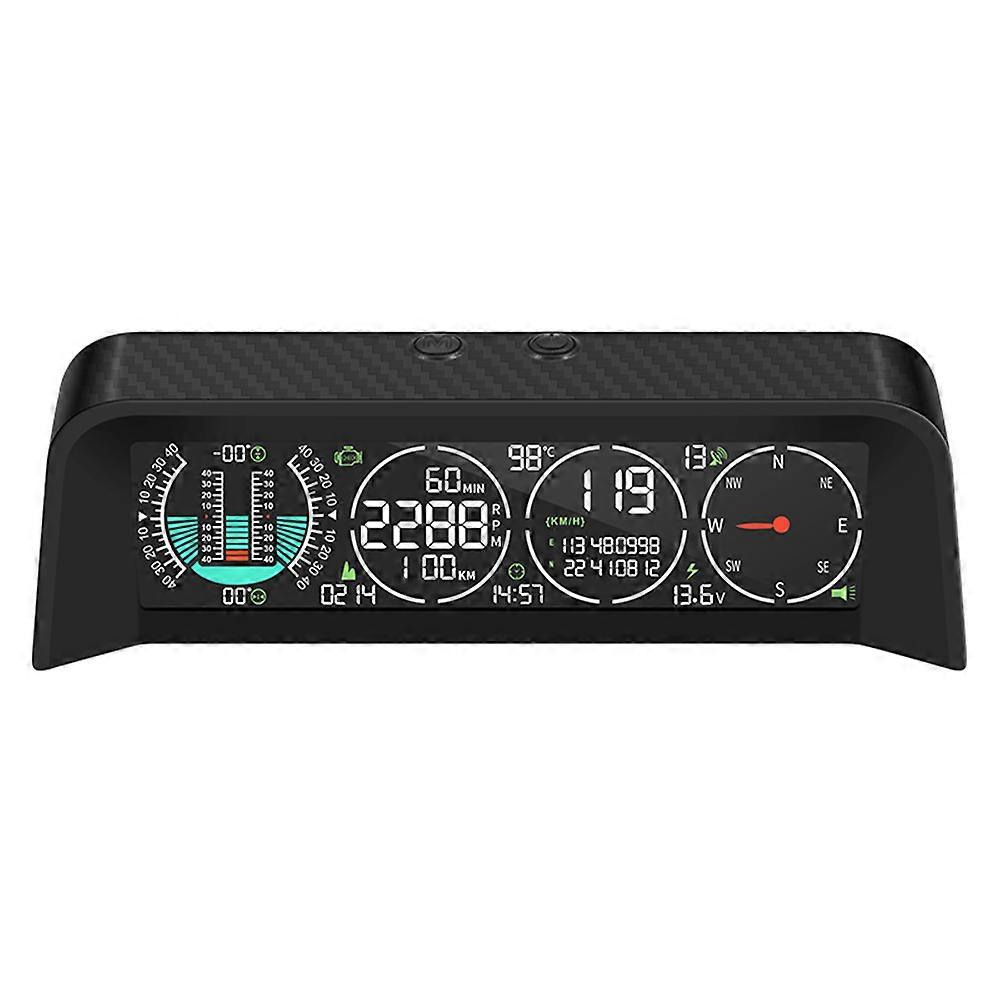 HD X92 Car GPS OBD HUD Head Up Display Speed Roll Pitch Angle Altitude Time Voltage Tachometer Water Temp Compass with 4 Alarms