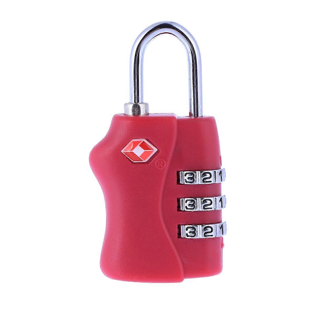 Portable TSA Approved Security Luggage Lock 3-Digit Combination Password Lock Padlock (Red)