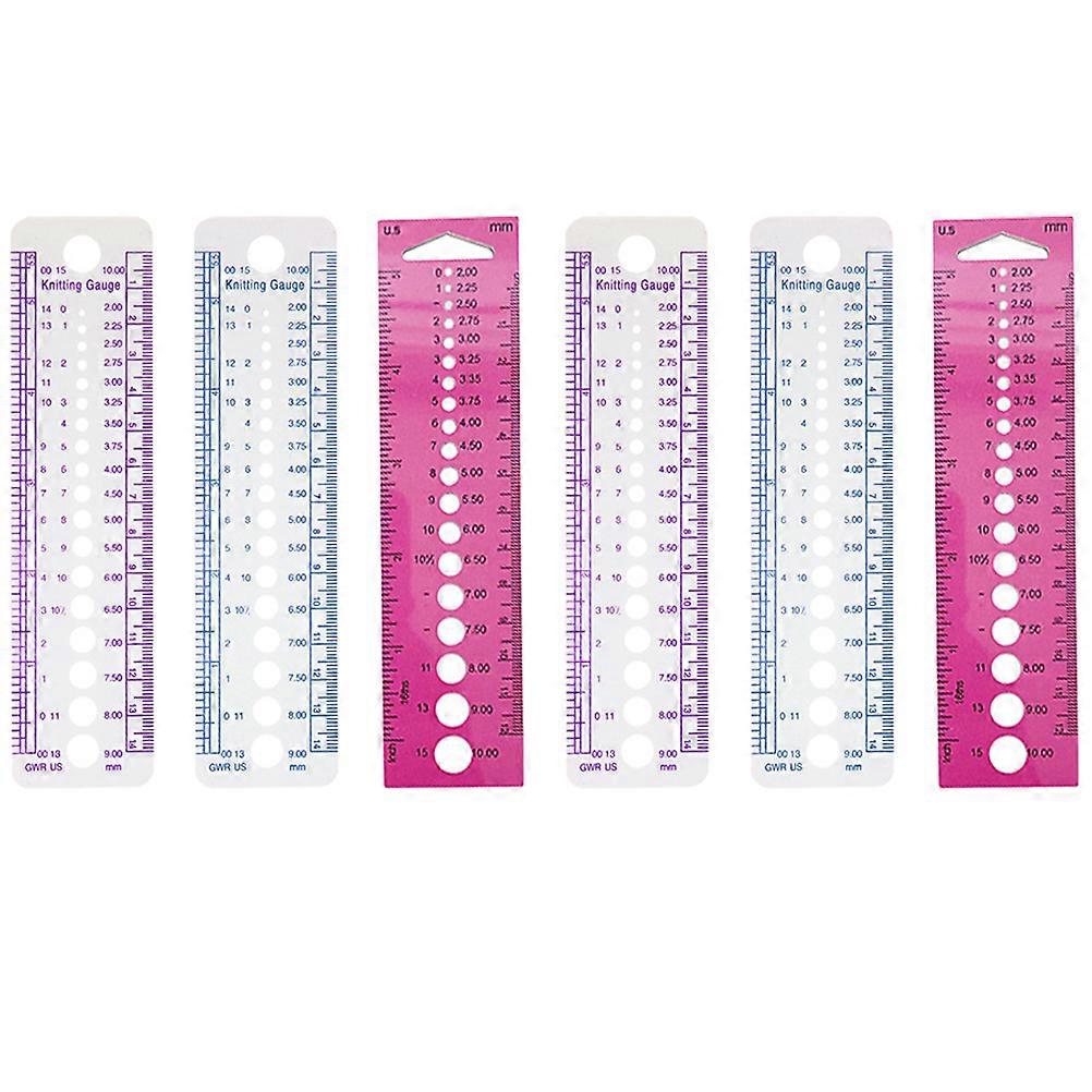 6pcs Practical Knitting Gauge Tool Professional Weaving Ruler Knitting Needle Ruler