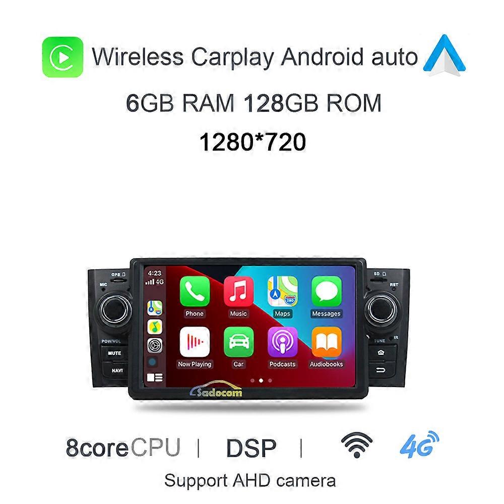 Carplay 4G+Wif DSP Car Radio Multimedia Player For Fiat Grande Punto Linea 2007-2012 Navigation GPS Radio 128Gb Auto Stereo 2din