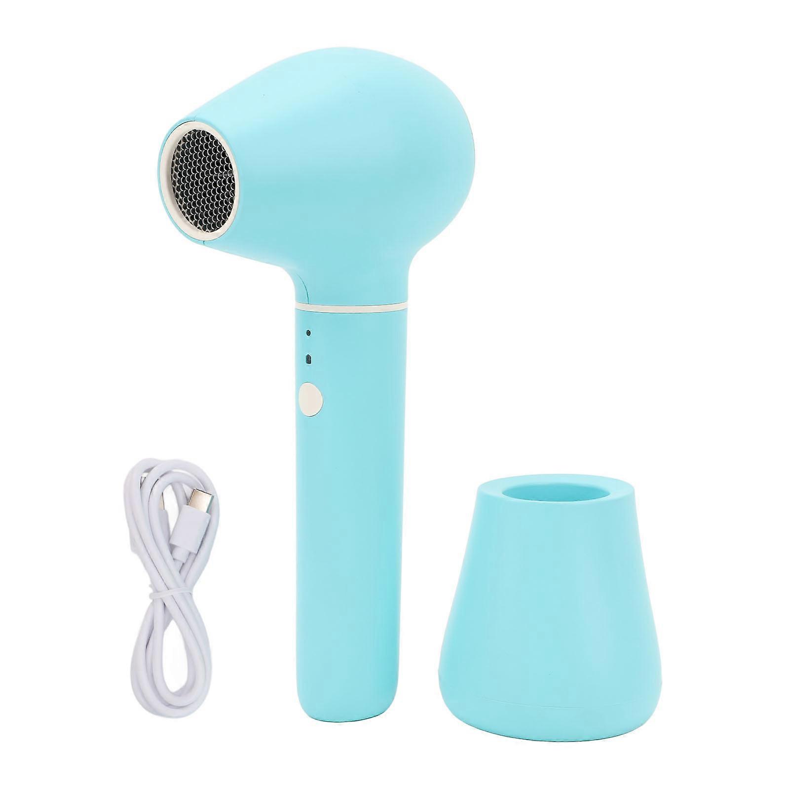 Sèche-bébé portable Sèche-cheveux sans fil rechargeable USB à température constante pour les cheveux et la peau des nourrissons Bleu