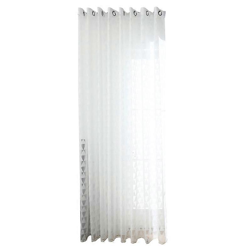 Triangle Print Polyester Tulle Curtain Window Bedroom Divider Drape Home Decor