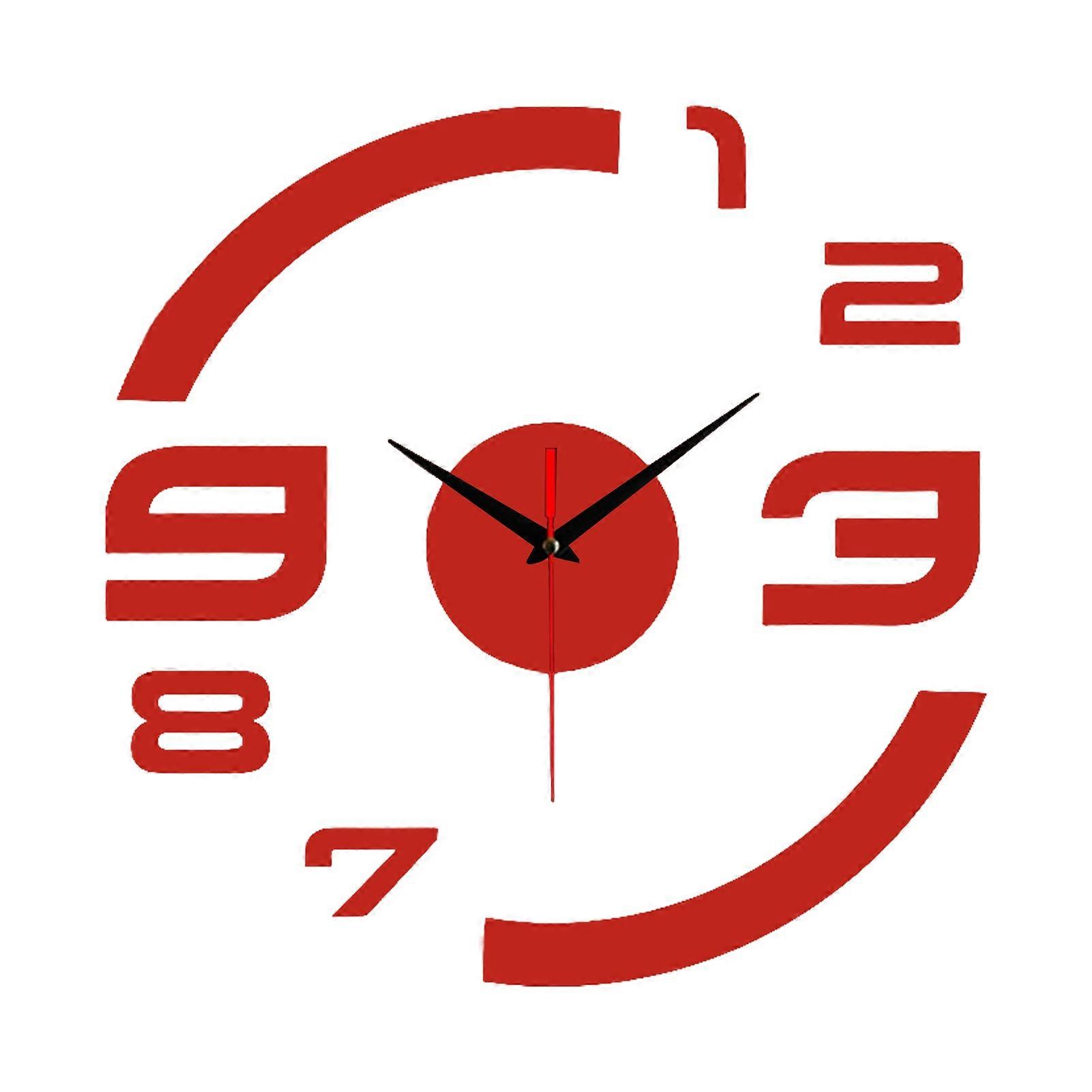 JIKAIX Digital Clock Multiple Colour Upscale Elegant Easy to Install Fine Workmanship Decoration Self-adhesive Silent Wall Hanging Clock Room Decor fo