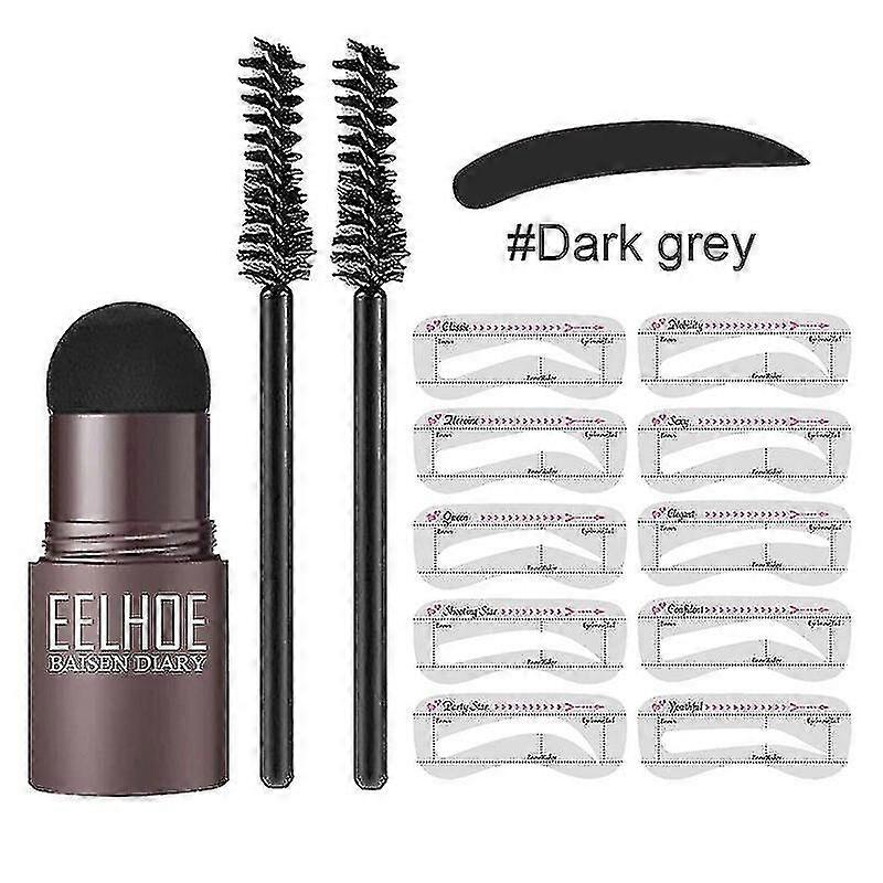 Qazx Eyebrow Stamp Stencil Kit, One Step Brow Stamp Shaping Kit Long Lasting, Eyebrow Stencils Asdf(dark Grey Christmas