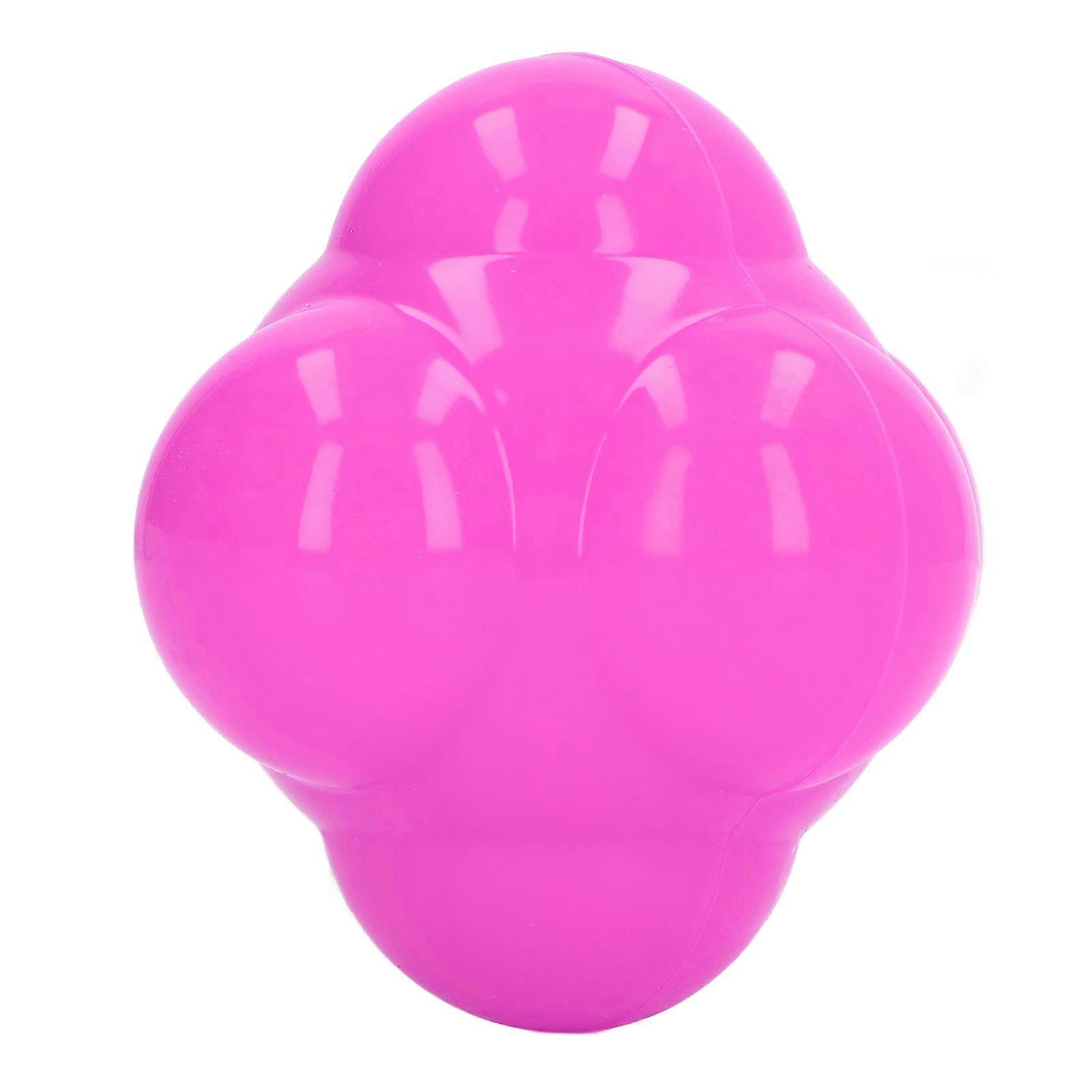Reaction Ball Rubber Bright Color Hex Reaction Trainer Ball for Improving Hand Eye Coordination Agility Pink