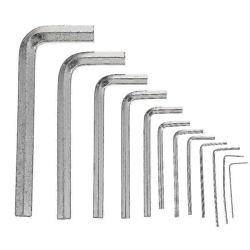 1 Bag 12pcs L Shape Hexagon Wrenches L-wrench Hex Key Spanner For Home (silver)