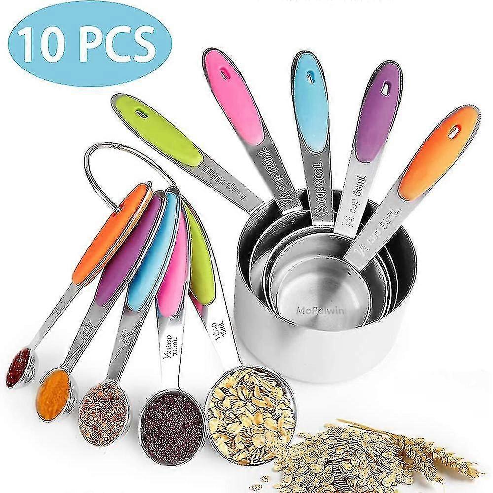 Stainless Steel 5 Measuring Cups 5 Measuring Spoons For Cooking