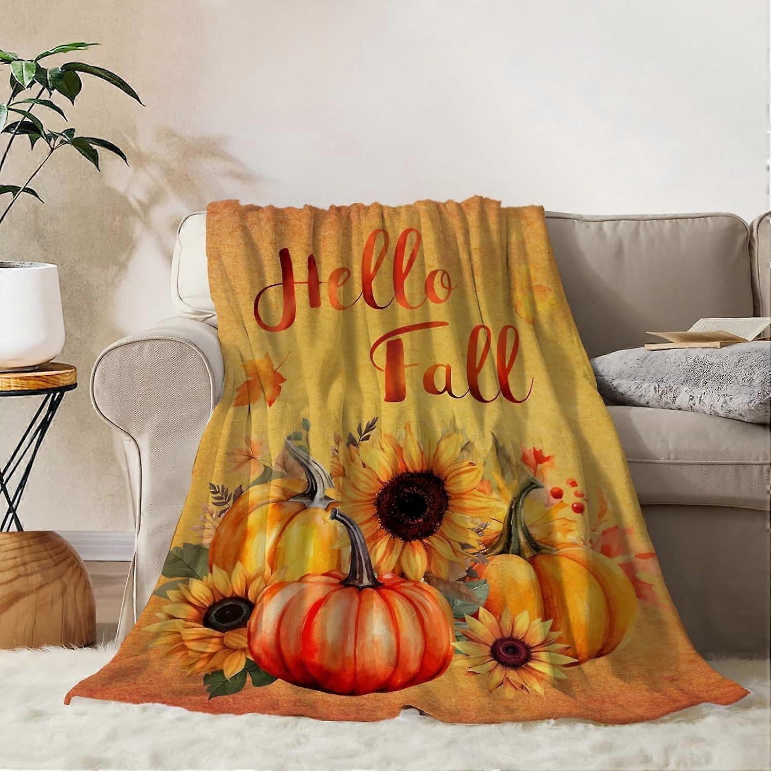 podzim decoraitve hodit deka oranžový díkůvzdání podzim roztomilé dýně list slunečnice deka gauč rozkládací pohovka obývací pokoj měkký útulný lehký fuzzy p
