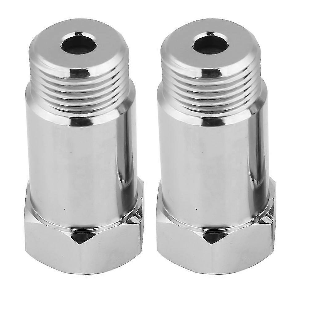 2pcs 45mm M18*1.5 Check Engine Light Eliminator Adapter O2 Oxygen Sensor Extender Spacer Silver