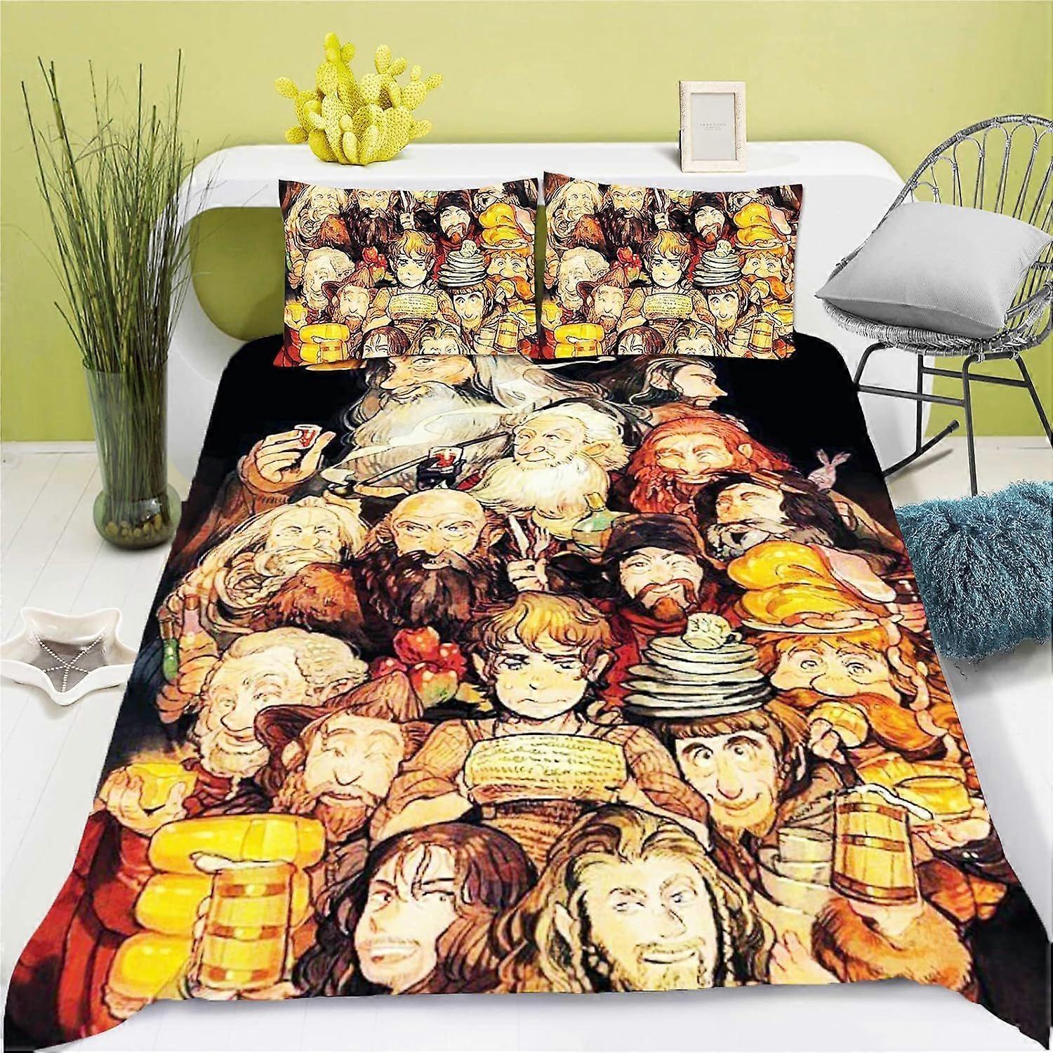 The Hobbit Digital Print Duvet Cover and Pillowcase Microfiber Bedding Set for Children