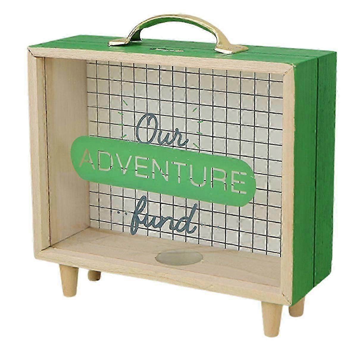 Adventure Archive Box, Travel Shadow Box, Ticket Shadow Box cu slot, 8inch Memory Boxes pentru Keepsakes Green