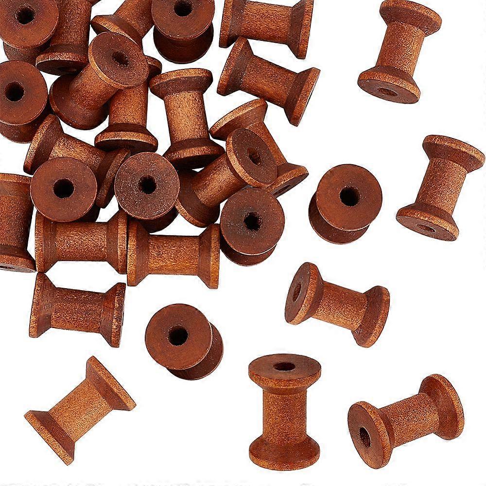 Wooden Empty Spools for Wire Thread Bobbins Saddle Brown 3x2.1~2.15cm