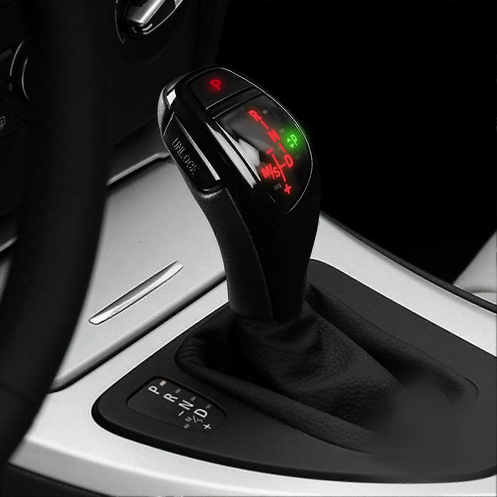 Automatic Gear Shift Knob Red Start Button LED Electronic Car Lever Handle Shifter Head Fit For 5 Series E60 E61 Glossy Black