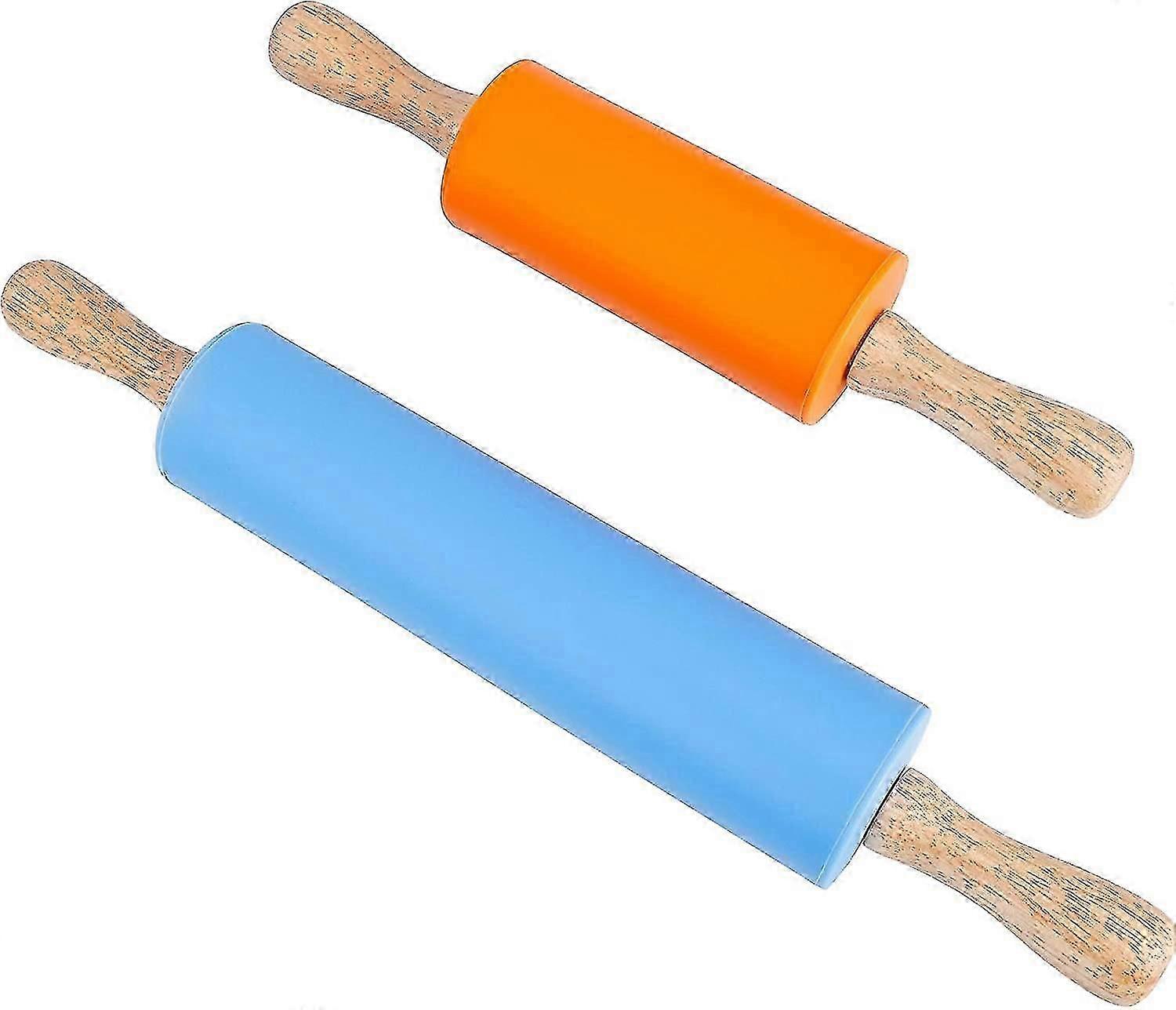 Jinyu Silicone Rolling Pin Non-stick Surface Pastry Cookie(2pcs, Multicolor)