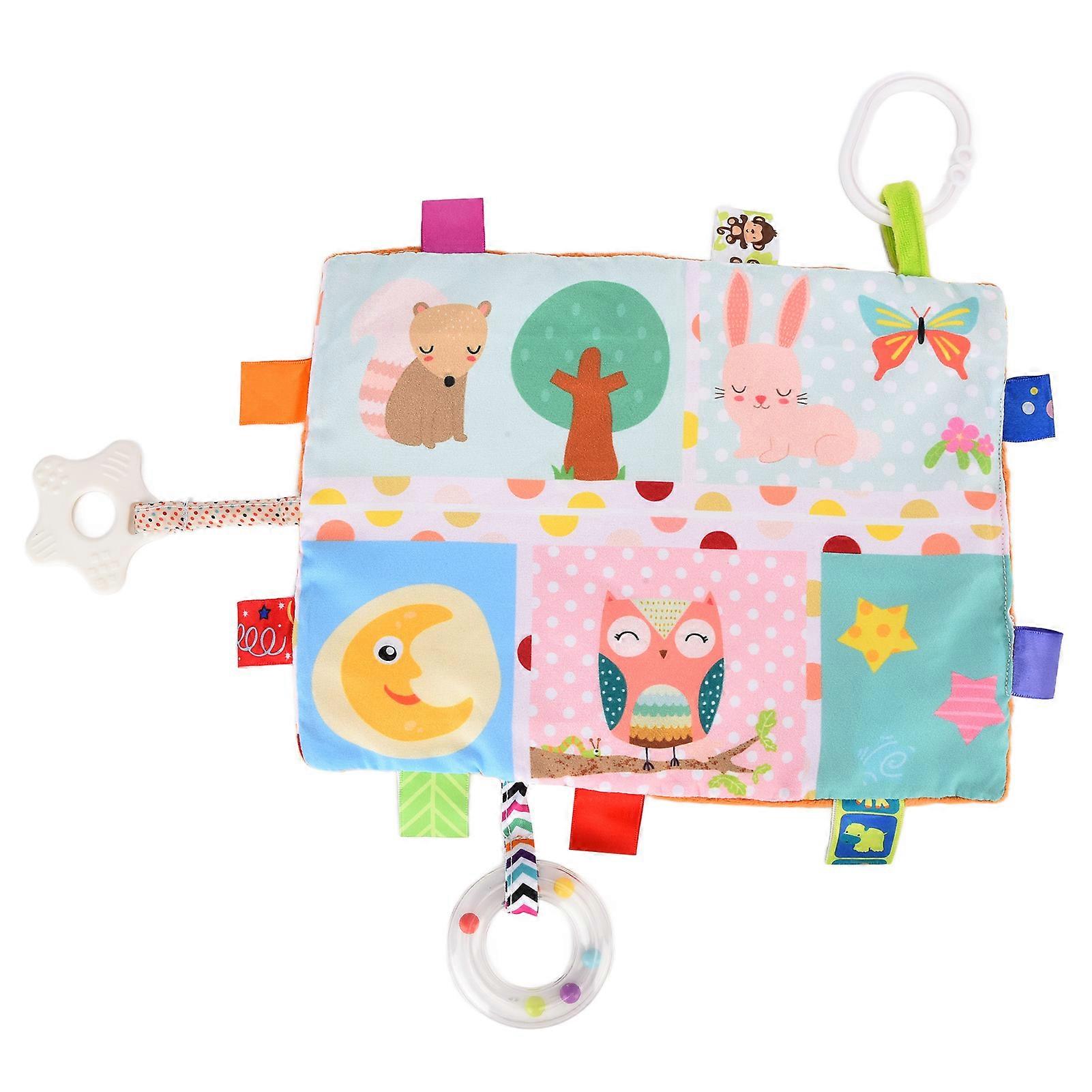 Baby Security Blanket Lovely Color Multipurpose Bright Color Comfortable Baby ProductsMoon Rabbit Cloth Book (Brown)