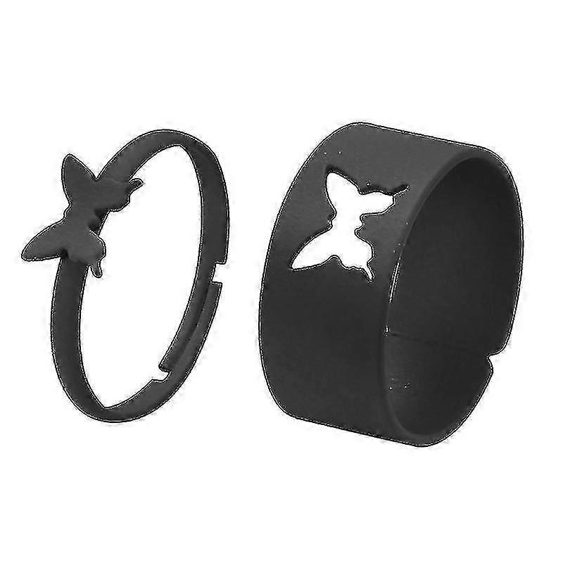 Set di anelli vintage con apertura regolabile per ragazze, a forma di farfalla, per ragazze adolescenti