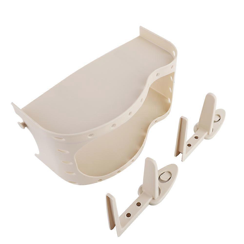 Multi-Function Wall Mounted PP Bathroom Shelf Shower Toilet Storage Rack (Apricot)