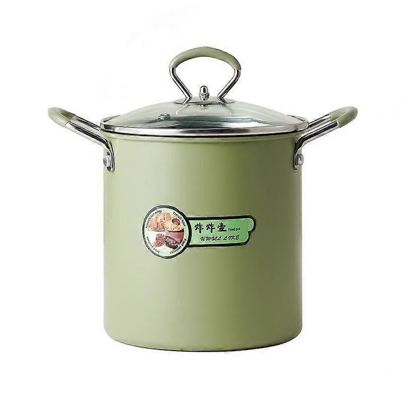Soup Pot 3 Liters Mini Fryer Stainless Steel with Oil Strainer Rack Lid