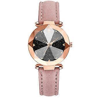 Mode Femmes Alliage Quartz Montre Casual Style Sangle Réglable Montre-bracelet (Rose)