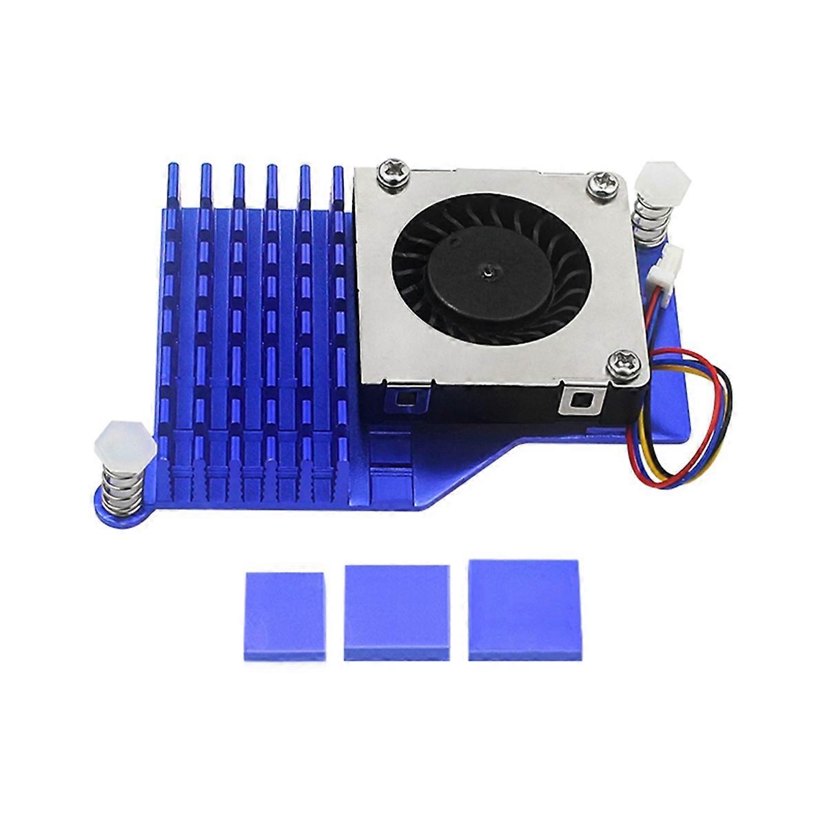 For 5 Active Cooler Aluminum Heatsink PWM Fan Blue Cooling Radiator for RPI 5 Pi5