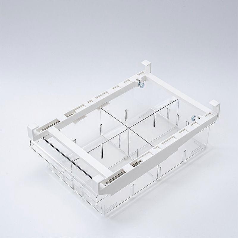 Transparent refrigerator rectangular storage box 4 grids