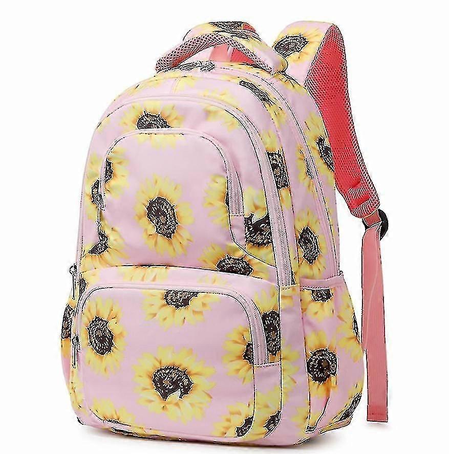 Sunflower Print Backpack, Childrens Waterproof School Bag