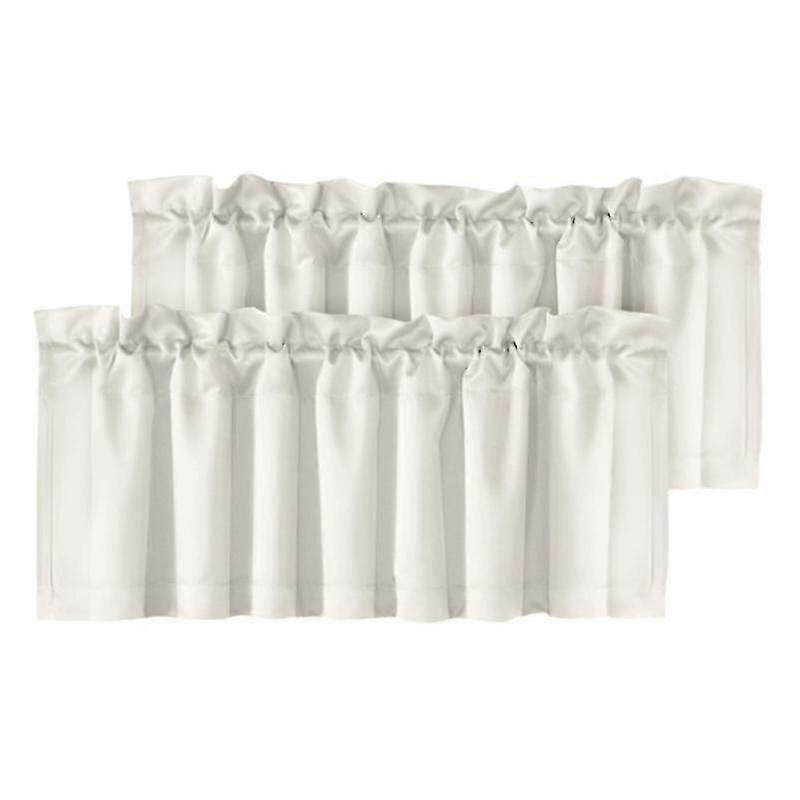 2Pcs Blackout Valance Thickened High Shading Solid Color Κουζίνα/Μπάνιο Μαλακό Μεταξένιο Κομψό Παράθυρο-hy
