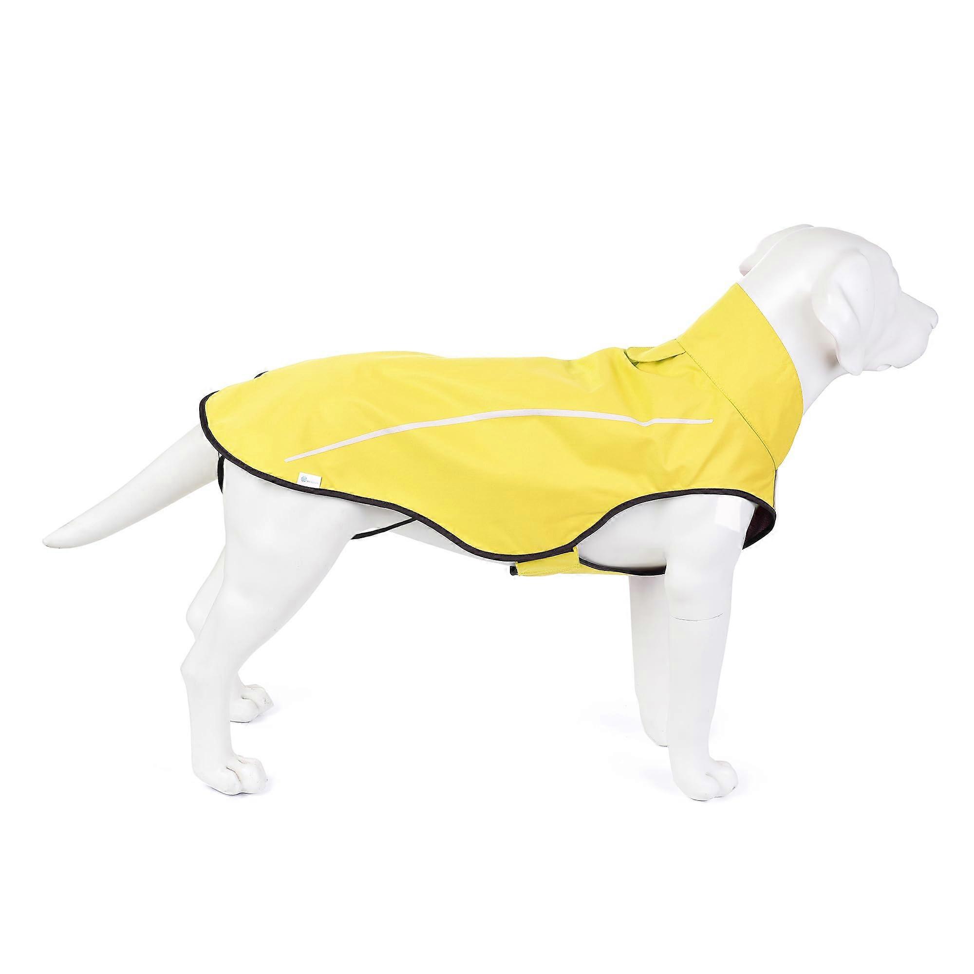 Adjustable waterproof dog raincoat with reflective strips, medium