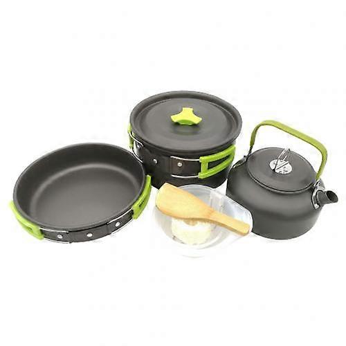 1 Set Outdoor Camping Hiking Cooking Utensils Picnic Cooking Set Non-stick Tableware Aluminum Frying Pan Pot Tea Kettle Set