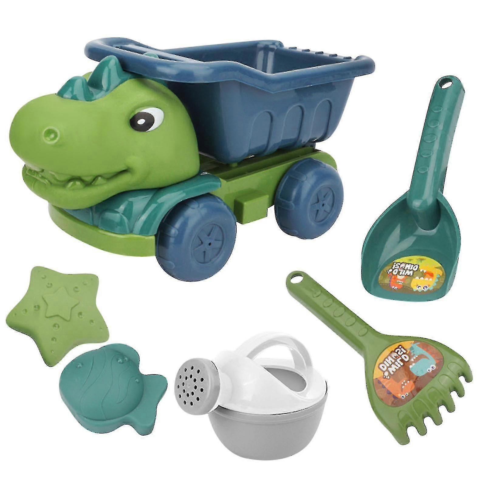 Children's Dinosaur Engineering Vehicle Shovel Beach Toy Set Baby Outdoor Play Water Digging Sand Hourglass Tool
