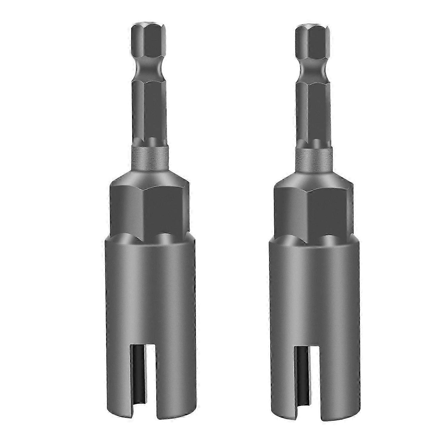 2 Pack Deep Wing Nut Driver, Slot Wing Nuts Drill Bit Socket, Wrenches Set for Panel Nuts Screws Ey o