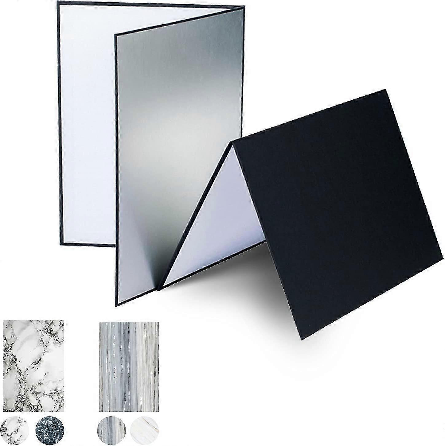 A3 Photo Light Reflector x 2, 3 in 1 Portable Collapsible Reflector, Photo Light Reflector for Still Life Photography, with 2X Photo Background Paper