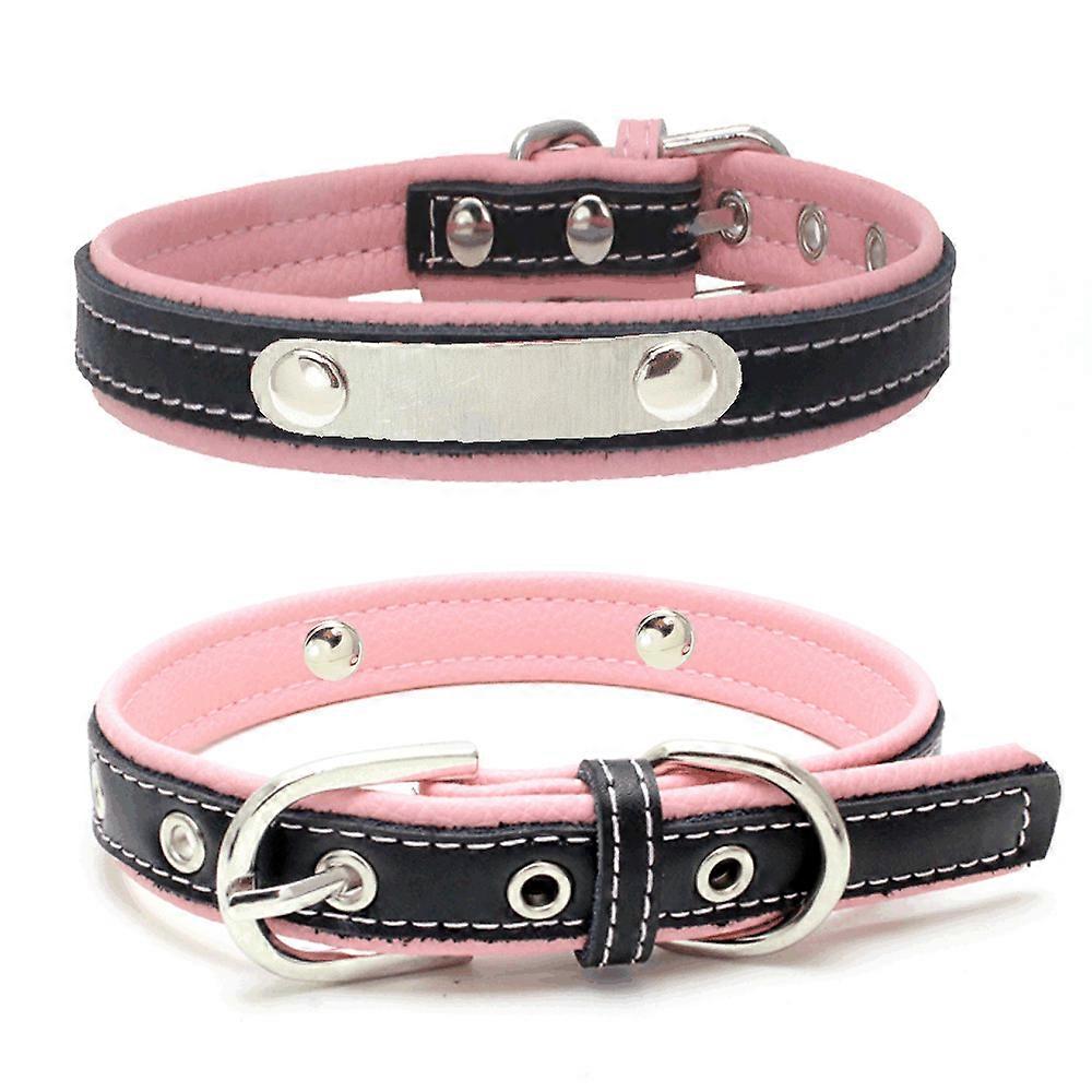 small comfortable Soft Touch Leather Dog Collar Padded Adjustable Durable Anti-Rust Alloy Loop Ring