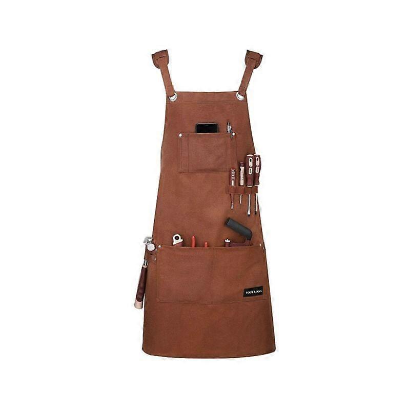 Welder Apron with 6 Pockets, Flame Retardant Anti-Heat Leather Work Apron, Men's Carpenter Apron for Blacksmith, Mechanic, Workshop