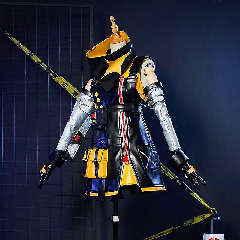 Zenless Zone Zero No.11 女性用コスプレコスチューム 黒と黄色の戦闘服 手袋、レッグカバー、バイザー、アクセサリー付き 近未来的な戦術 STY