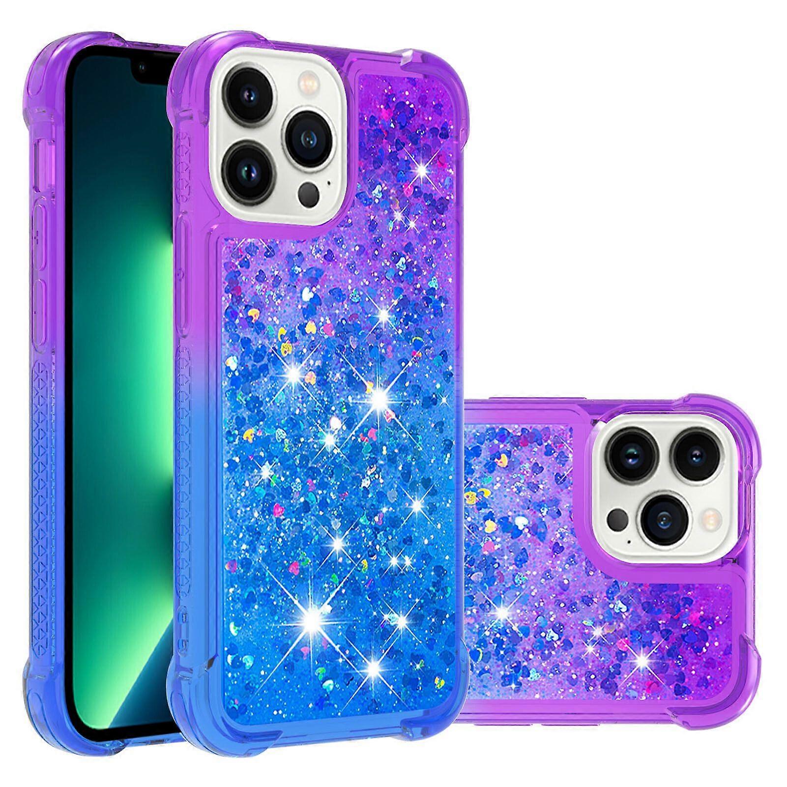 Case for iPhone 13 Pro Liquid Glitter Funny Bling Shiny Crystal Flowing Sparkle Moving Cover Clear Bumper Compatible with iPhone 13 Pro