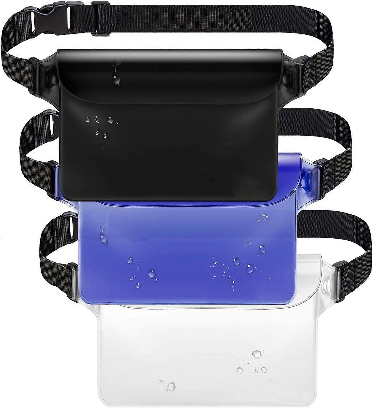 3PC white, blue and black waist bag