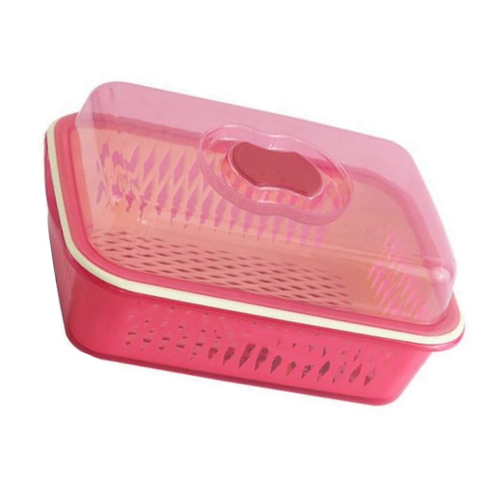 Double Layer Drainer Basket Thickened Plastic Large Capacity with Lid Washing Vegetable Baskets for Kitchen 