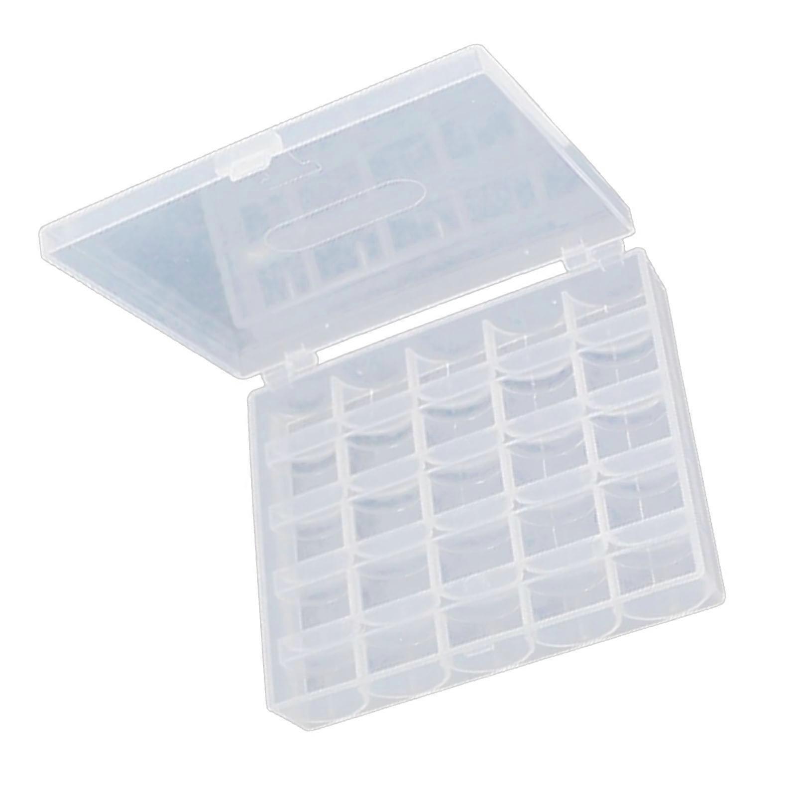 Bobbin Box 25 Slots Transparent Empty Organizer Sewing Craft Storage Plastic Case 