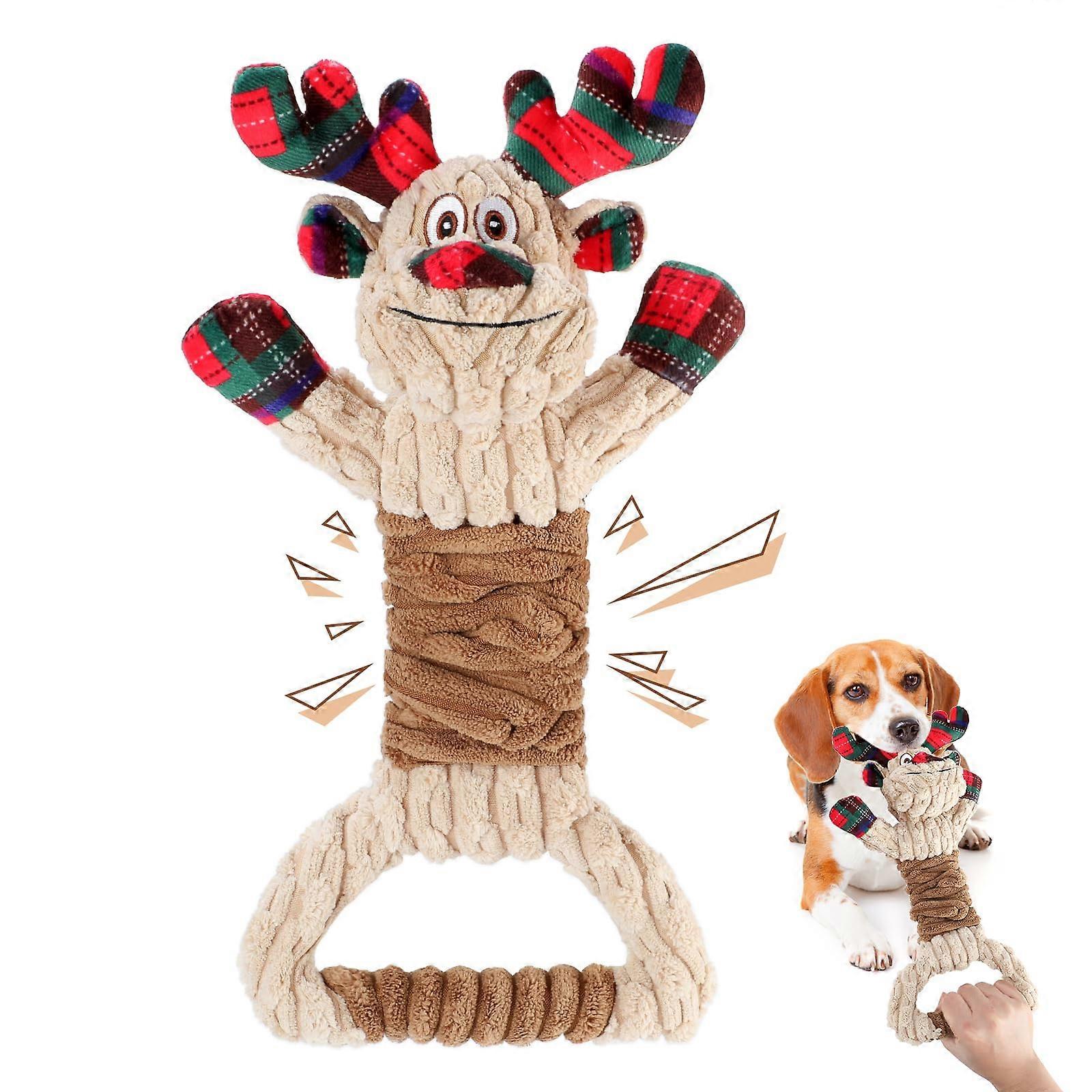 Christmas Dog Squeak Toys for Small to Medium Dogs, Chewing Toy with Squeaker and Crinkle Paper, Ideal for Puppies