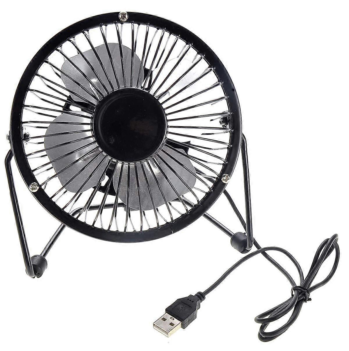AZ Trading & Import Mini Metal USB Table Fan Black - Portable Small Desk Fan with Adjustable Speed and Quiet Operation