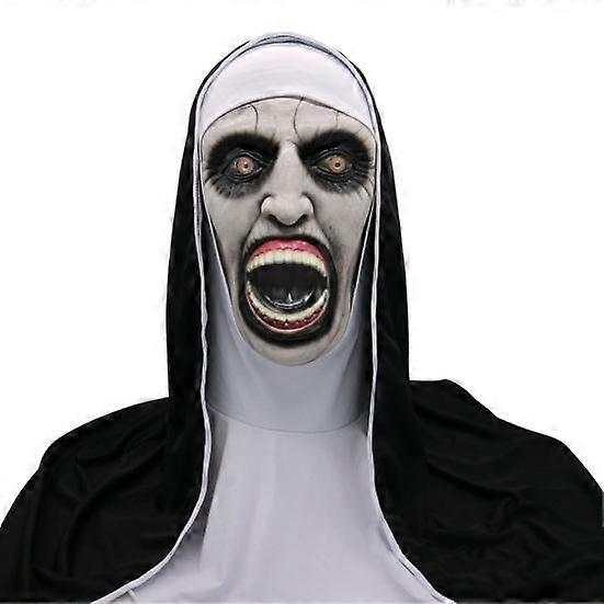 1 Set Halloween Headgear Scary Nun Emulsion Headgear Halloween Thriller Cosplay Costume for Party Home