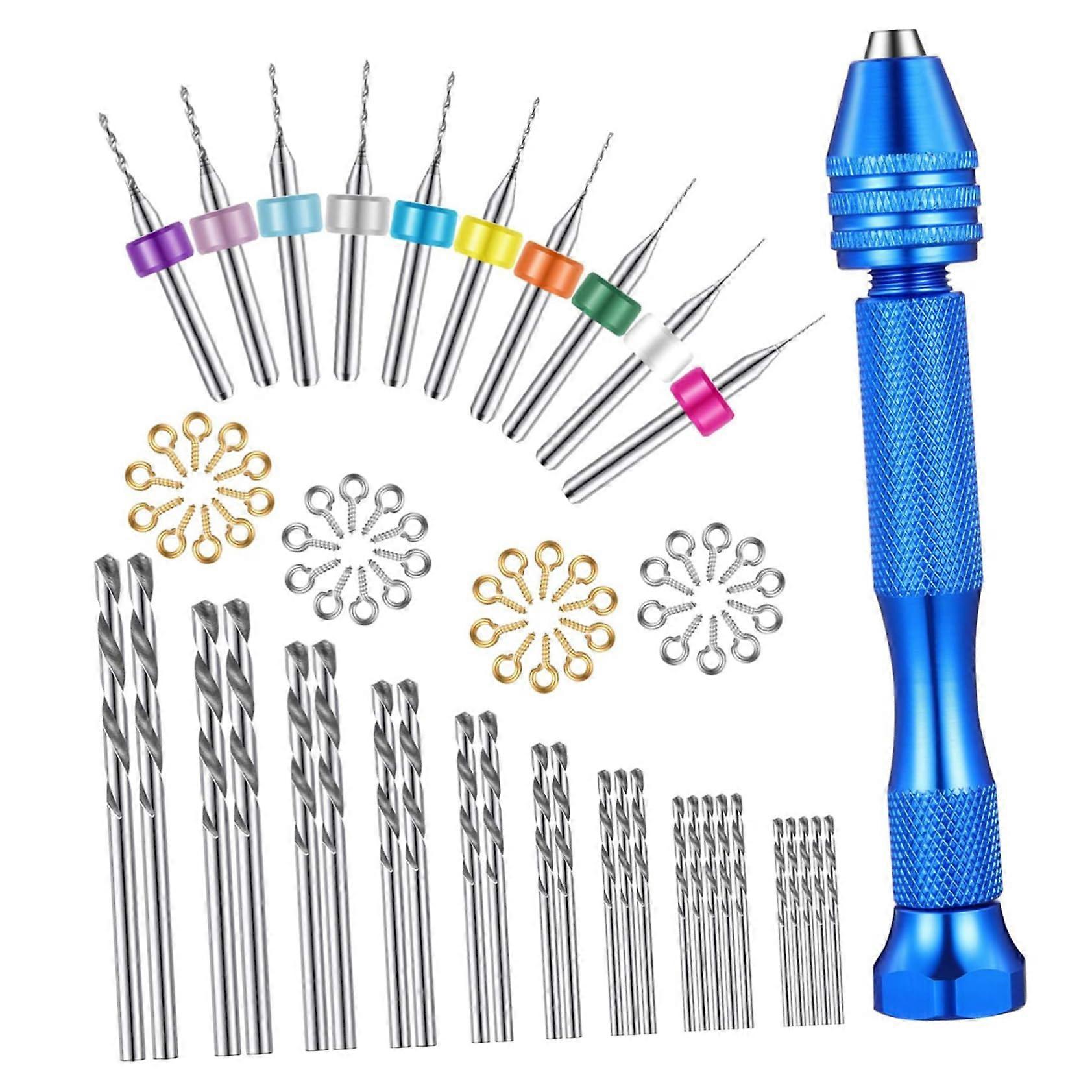Mini Drill Bits Tool Set 76 Pcs Precision Hand Drill Bits for Hobby Model Making and Electronic Assembly