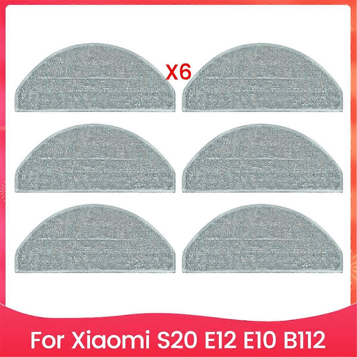 6PCS Mop Cloth Pads for Xiaomi S20 E12 E10 B112 Vacuum Cleaner Spare