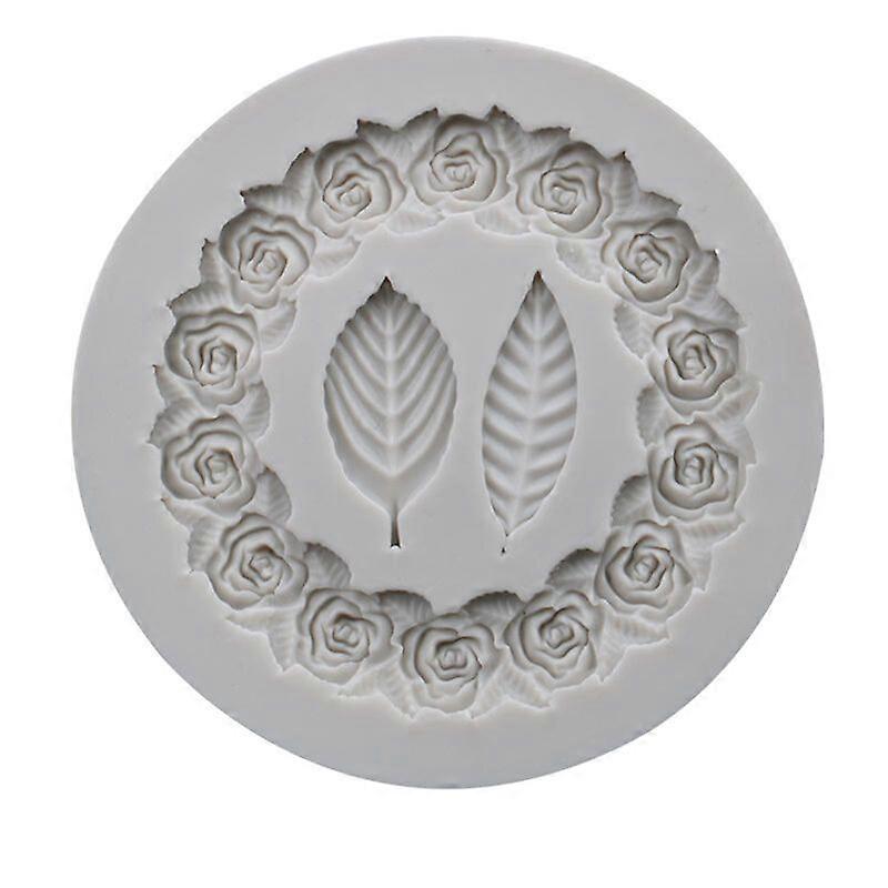 Liquid silicone leaf mold Rose leaf frame fondant baking mold cake chocolate mold