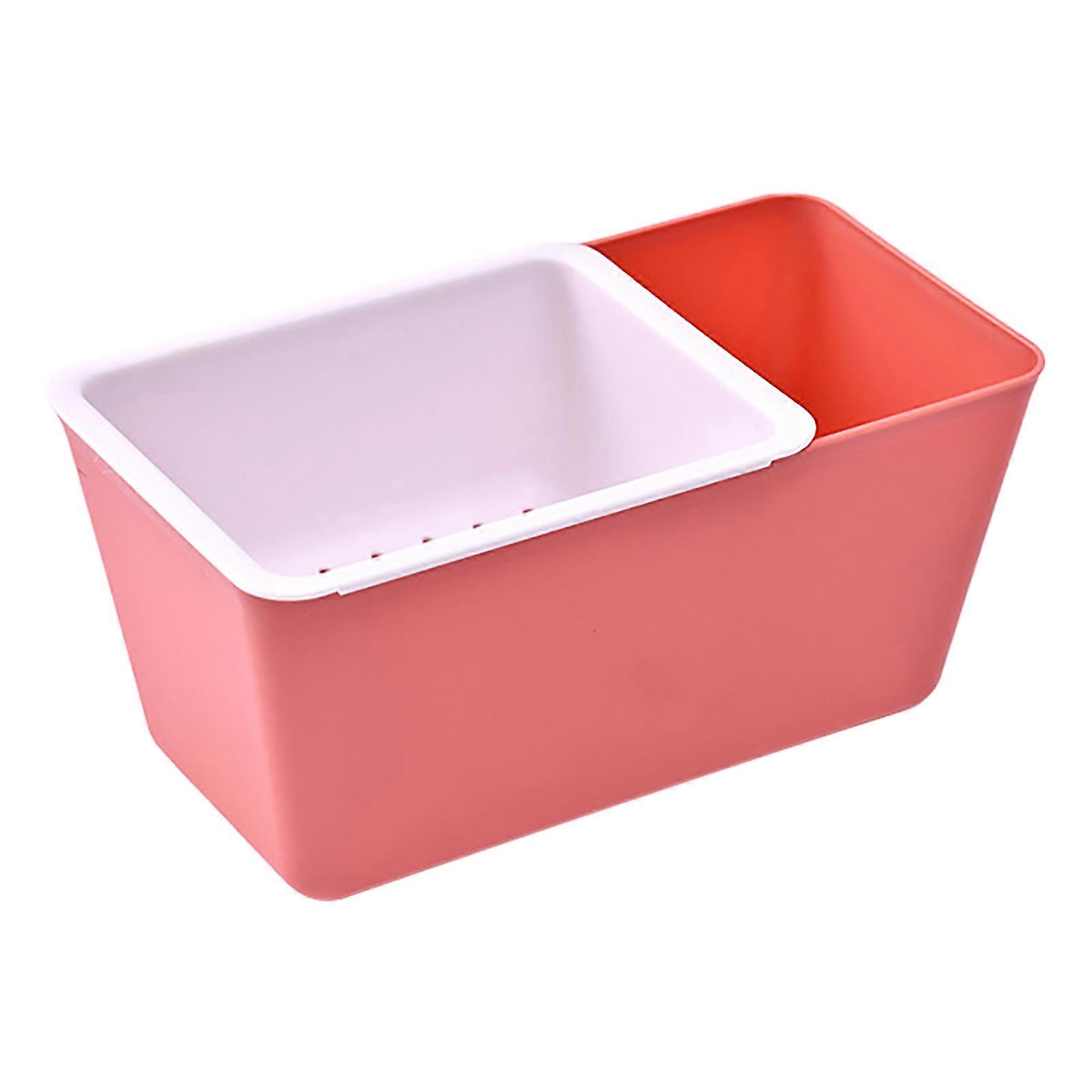 Snack Organizer Plastic Two Layer Multifunctional Food Drain Container for Fruits Nuts Candies