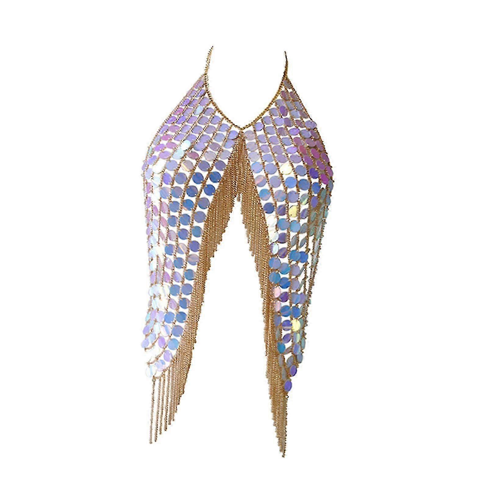 Bohemian Sequin Top with Body Chain for Special Occasions